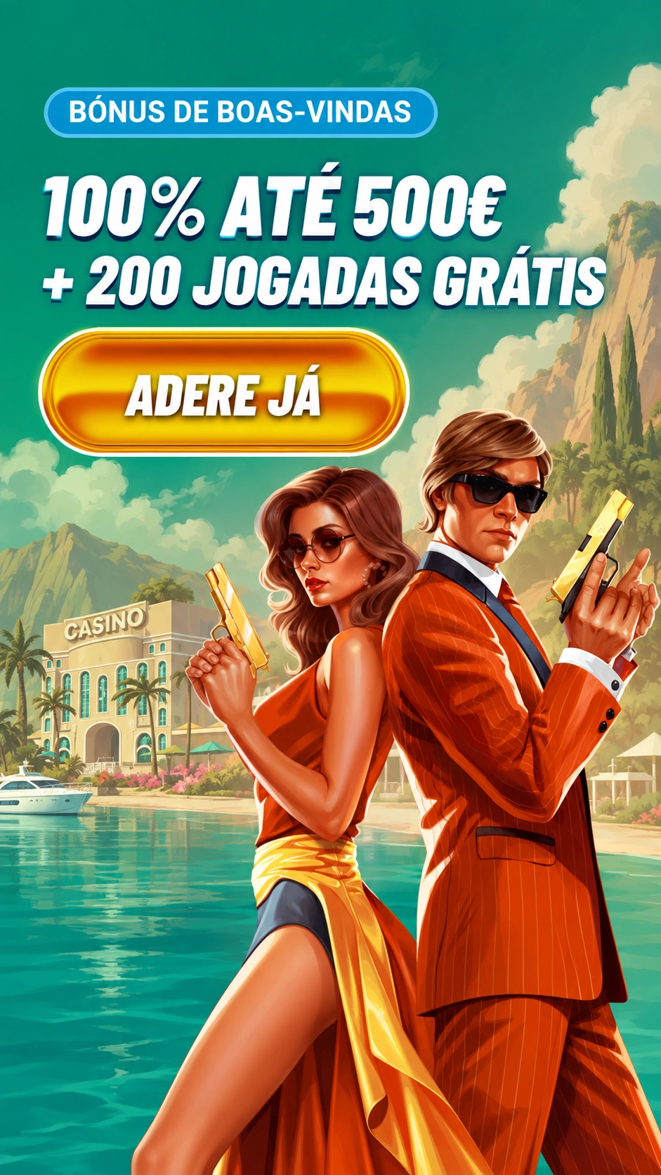 Pré-visualização da landing page de afiliado da Vegasino Casino